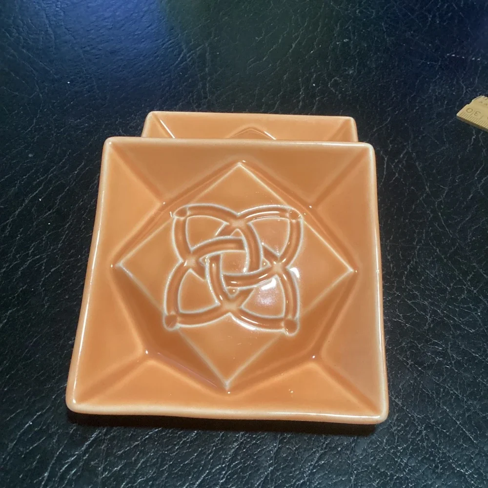 Lupicia Fresh Tea Ceramic Tea Bag Holder Set 4 Japan Green Orange Square Dish
